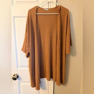 White Birch Camel Open-Front Cardigan